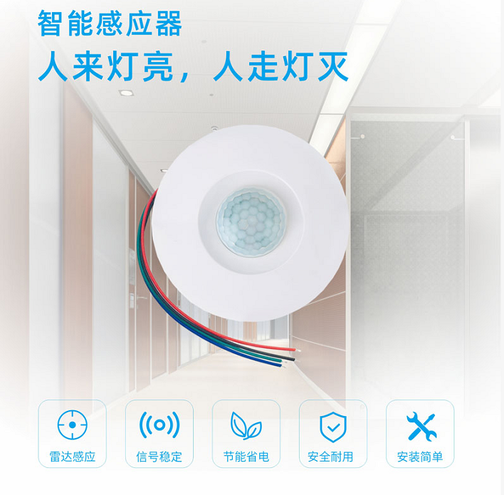 智能照明系统、控制器、继电器模块、触摸屏、雷达探测器、软件等(图4)